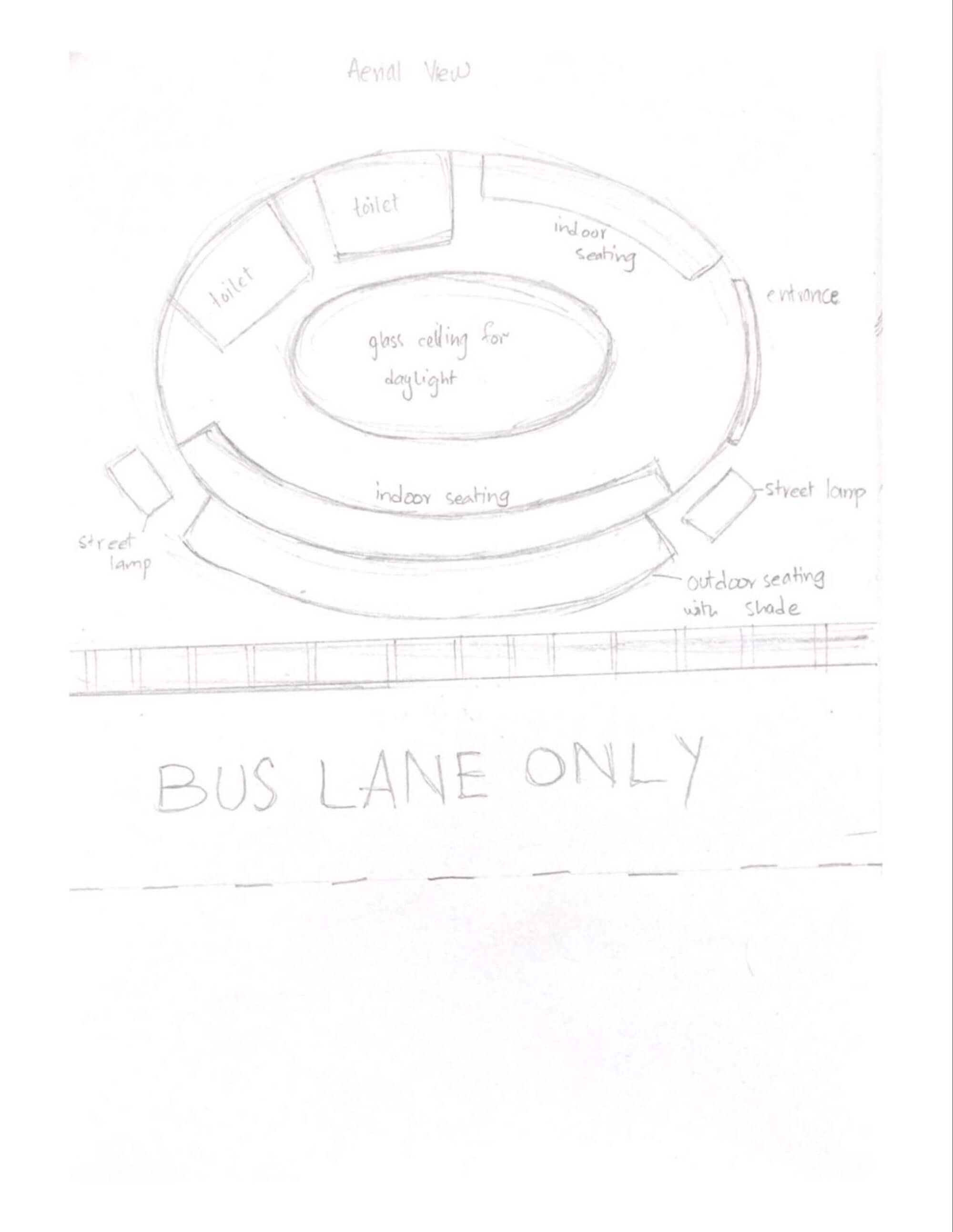 Sketch of Redesigned Bus Stop